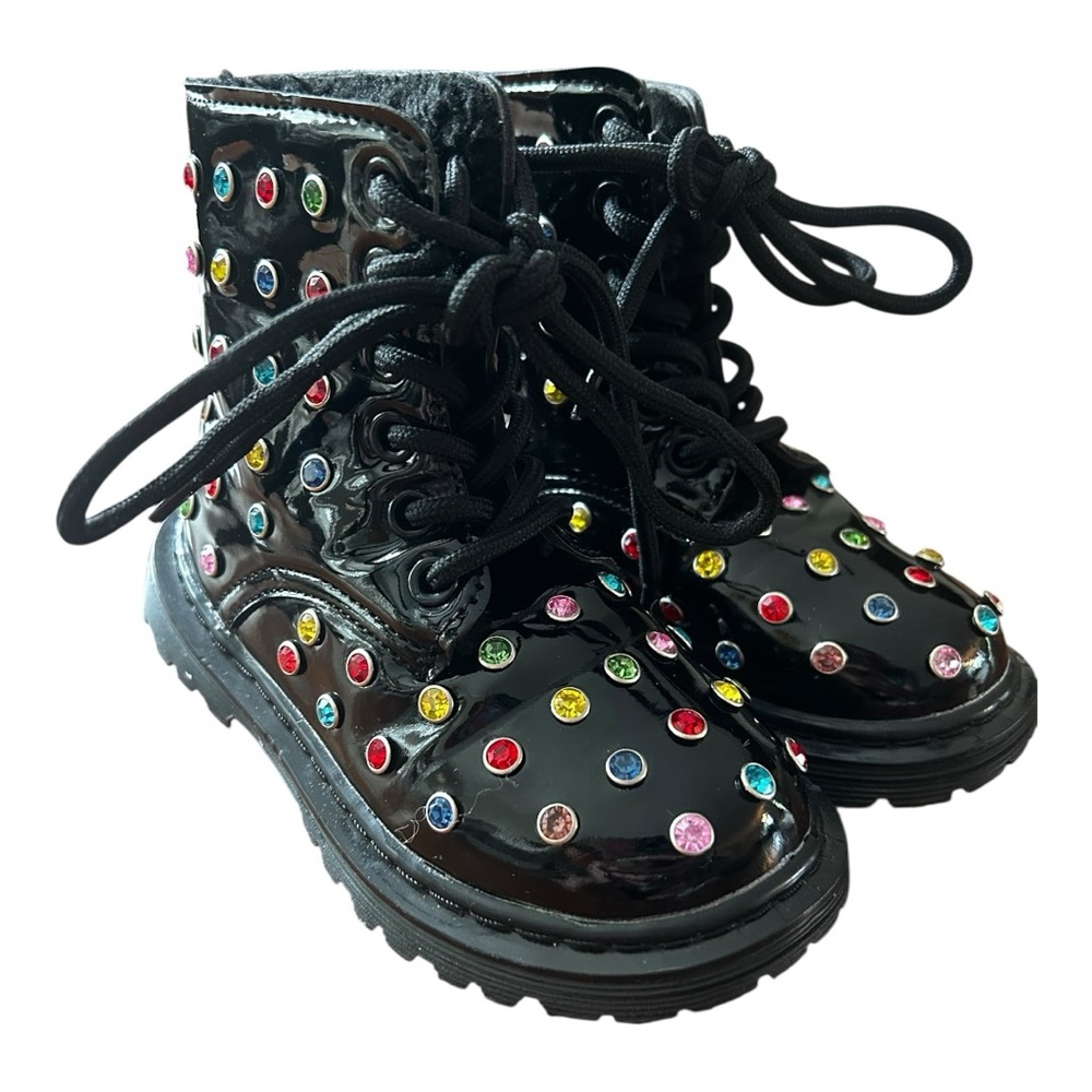 Lola + the boys rainbow crystal boots toddler 9 (25) Run a size Small - Picture 3 of 10